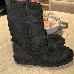 UGG Black Suede Mid-Calf Winter Boot